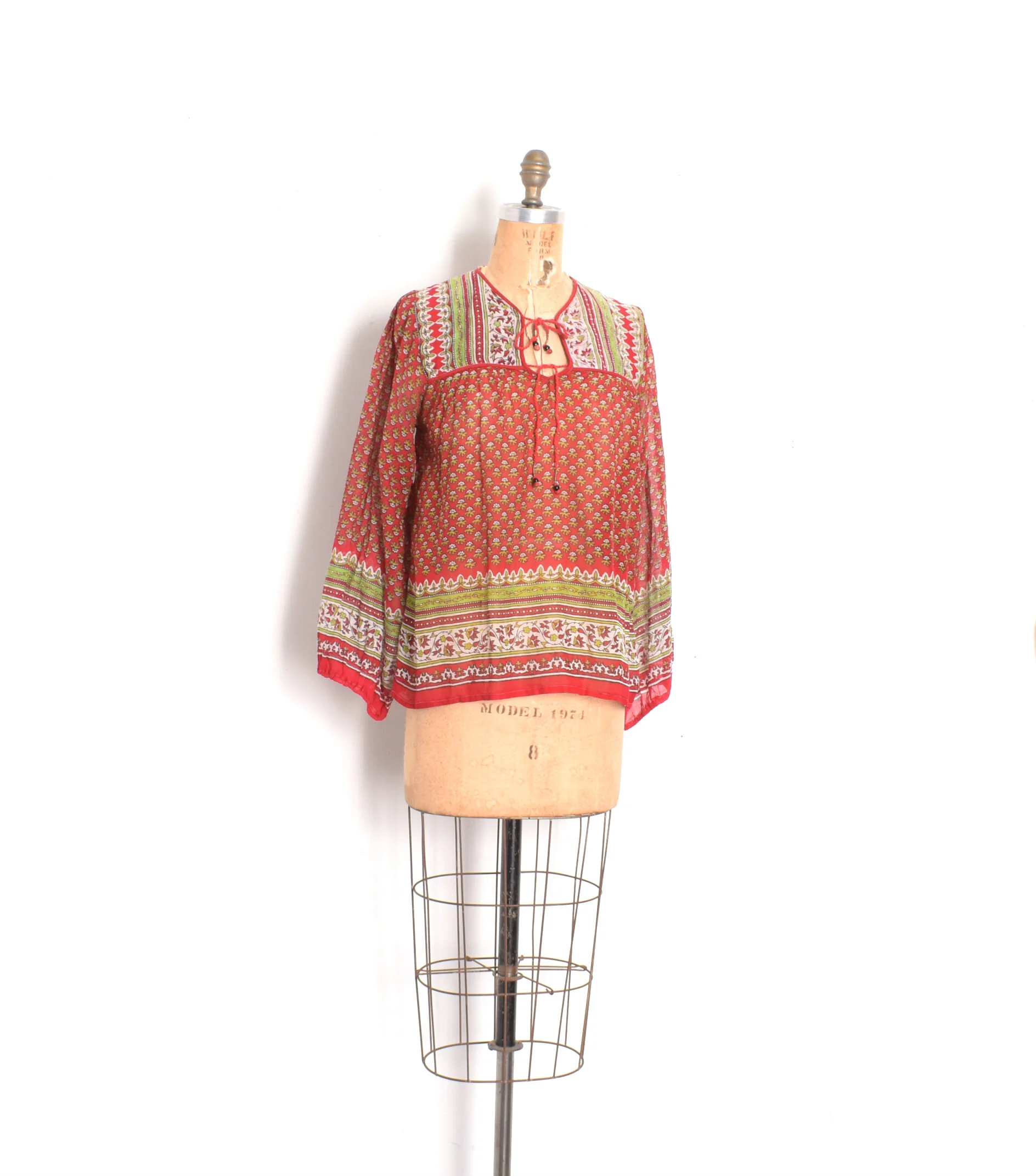 1970s Indian Cotton Blouse-S/M — La Poubelle Vintage